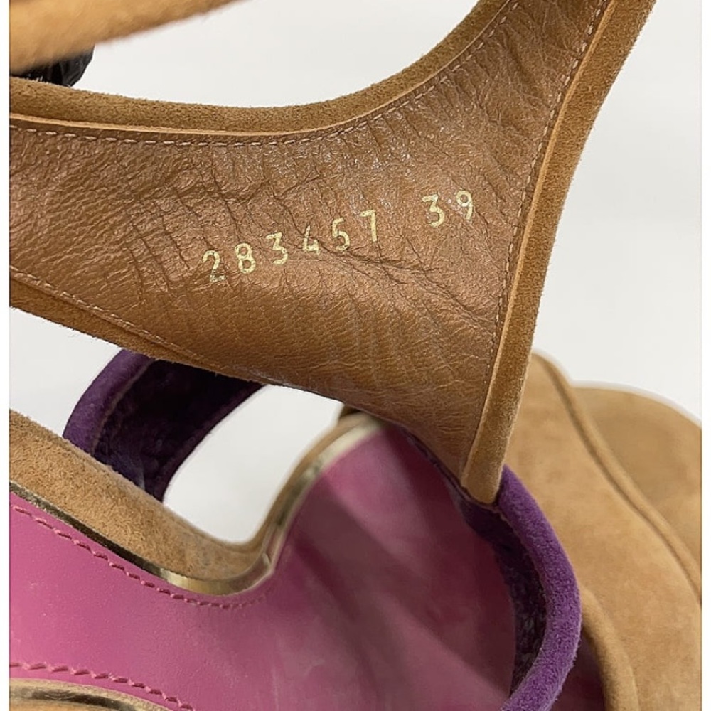 Authentic Gucci Two Tone Suede Platform Heels - Picture 8 of 13